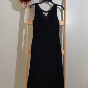 Black chiffon v neck cocktail dress